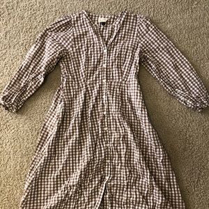 Brown and White Flannel-like Dress by Universal Thread